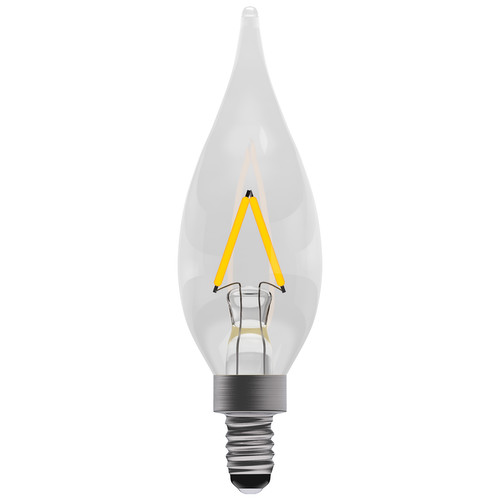 LED Clear Filament Candle Light Bulb Bend Tip 83mm 100lm Switching MES / E10 1W 2700K Warm White