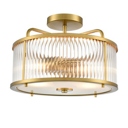 Bonham Semi-Flush Ceiling Light FL2707-2 Aged Brass 30W