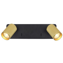 Broadway Double Spot Bedside Wall Light SPOT9152-104 Matt Black and Brass 20W