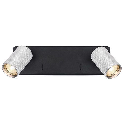 Broadway Double Spot Bedside Wall Light SPOT9152-105 Matt Black and Polished Nickel 20W