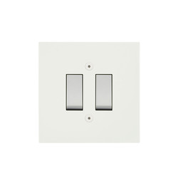 Horizon Square Rocker Switch Paintable 2 gang 20 amp 2 way Primed White