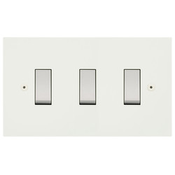 Horizon Square Rocker Switch Paintable 3 gang 20 amp 2 way Primed White