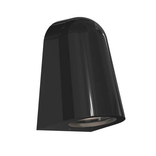 Mast Coastal Outdoor Garden Wall Light 240V 6W Gloss Glaze Black