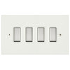Horizon Square Rocker Switch Paintable 4 gang 20 amp 2 way Primed White