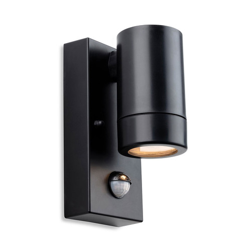 Ravel Single Beam Sensor LED Outdoor Resin Wall Light Black 3.6W