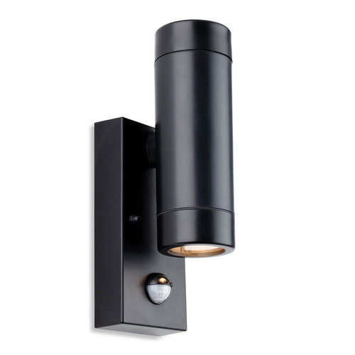 Ravel Up and Down Sensor LED Outdoor Resin Wall Light Black 2 x 3.6W