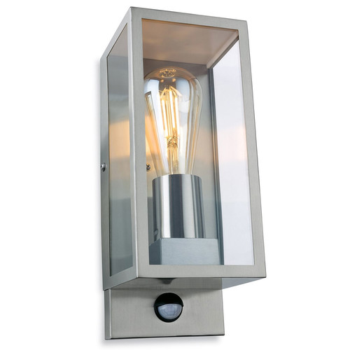 Dallas Outdoor Wall Lantern Sensor Light Stainless Steel 60W