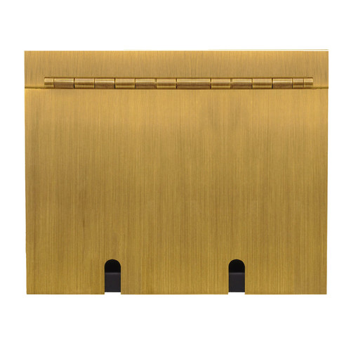 Horizon Square Recessed Floor Box Socket Double Satin Brass