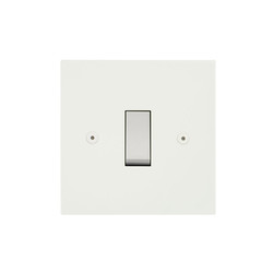 Horizon Square Rocker Switch 1 gang 20 amp double pole Primed White