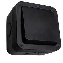 Wise Wireless Waterproof Single Gang 2-Way 3V Switch Battery Black IP66