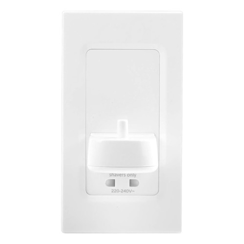 In-Wall Toothbrush Charger with Shaver Socket White