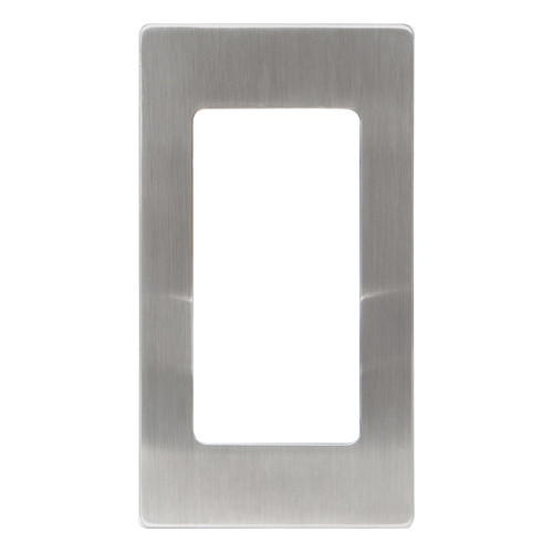 Face Plate In-wall Toothbrush Charger with Shaver Socket (Plate Only) Brushed Steel