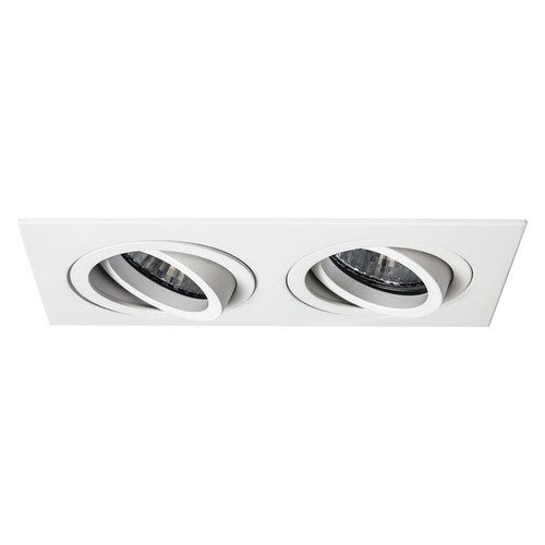 Taro Double Square Adjustable Fire-Rated Downlight 2 x 50W White