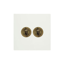 Horizon Square Dolly Switch 2 gang 20 amp 2 way Primed White