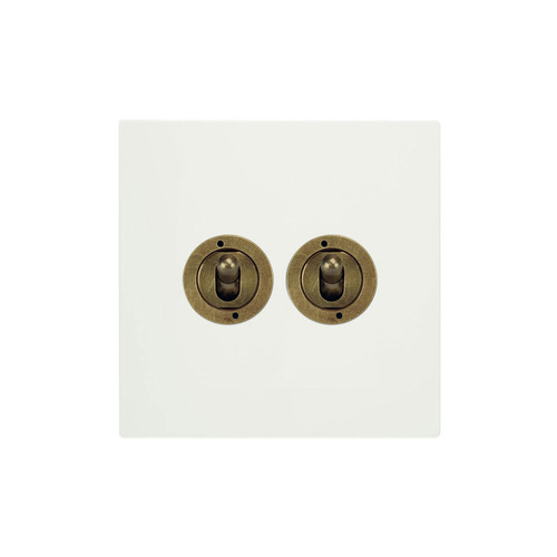 Horizon Square Dolly Switch 2 gang 20 amp 2 way Primed White