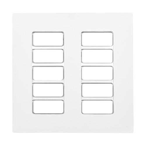Geneva Switch Plate White 10 Channel
