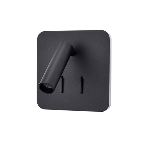 Luca LED Bedside Wall Light WB579 Matt Black 12W 3000K Warm White