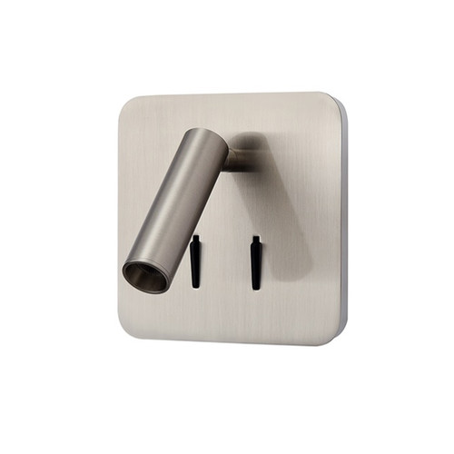 Luca LED Bedside Wall Light WB582 Satin Nickel 12W 3000K Warm White