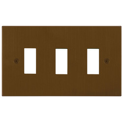 Horizon Square Blank Plate 3 Gang Plate Only Antique Bronze