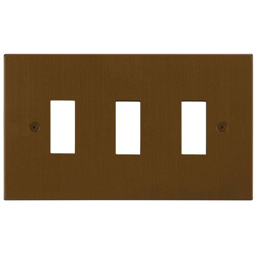 Horizon Square Blank Plate 3 Gang Plate Only Antique Bronze