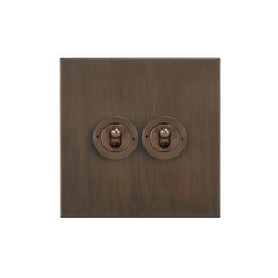 Horizon Square Dolly Switch 2 gang 20 amp Intermediate Chocolate Bronze