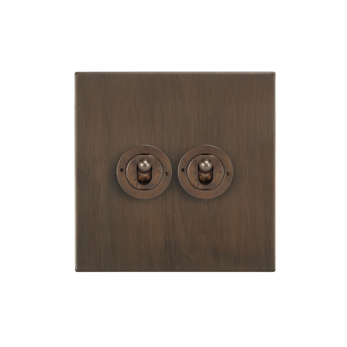 Horizon Square Dolly Switch 2 gang 20 amp Intermediate Chocolate Bronze