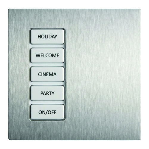 Geneva Keypad Body 5 Button (No Plate) White 5 Channel