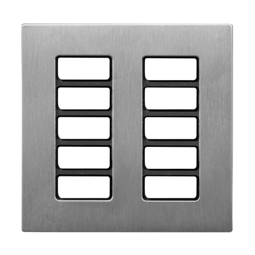 Geneva Switch Plate Brushed Stainless and Anthracite Insert 10 Channel