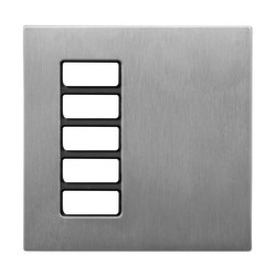 Geneva Switch Plate Brushed Stainless and Anthracite Insert 5 Channel