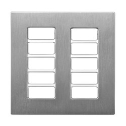 Geneva Switch Plate Brushed Stainless and White Insert 10 Channel