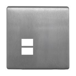 iCON Switch Plate Brushed Stainless 2 Channel