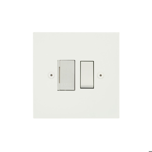Horizon Square Fuse Spur 1 gang 13 amp switched Primed White