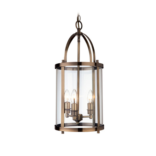 Imperial Round Lantern Pendant Light 40W Antique Brass