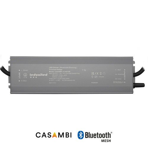 Casambi LED Driver Bluetooth Mesh Control 2 Channel CCT Tunable White 150W 24V (Constant Voltage)