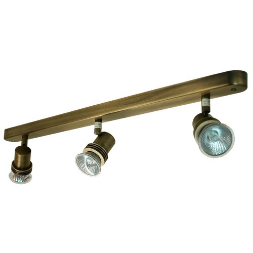 Space Triple Bar Spotlight 240V 3 x 50W Antique Brass