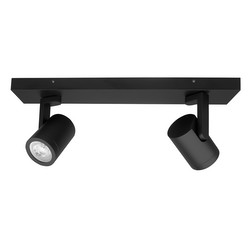 Leta Double Bar Spotlight 240V Matt Black 2 x 6W