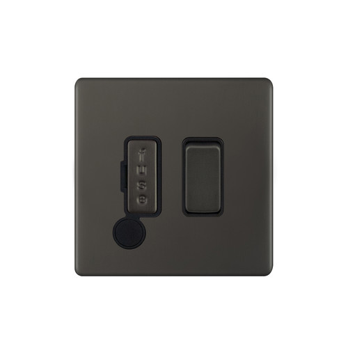 Fuse Spur Screwless 1 gang 13 amp switch Flex Outlet DP Dark Bronze