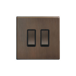 Morpheus Screwless Rocker Switch 2 gang rocker switch 20 amp Chocolate Bronze
