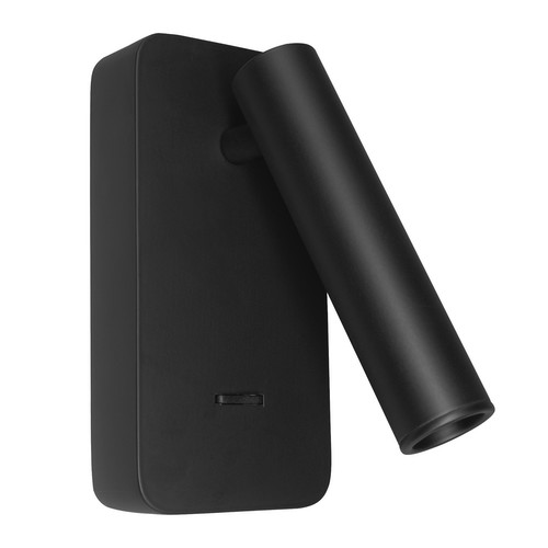 Tunnel Surface Bedside Wall Light Matt Black 3W