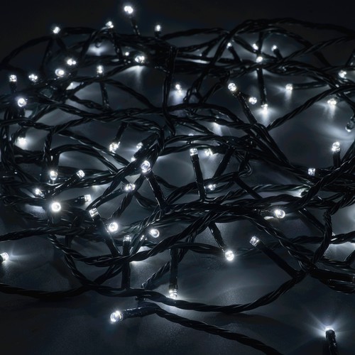 LED String Light Battery Multi-Power Connectable 10M Dual Colour Indoor/Outdoor Warm White + Cool White Green Cable