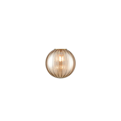 Globe Shade Amber Ribbed Glass Amber Ribbed