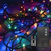 LED String Light Battery Multi-Power Connectable 10M Dual Colour Indoor/Outdoor Warm White + Multi Colour Green Cable