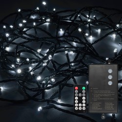LED String Light Battery Multi-Power Connectable 10M Dual Colour Indoor/Outdoor Warm White + Cool White Green Cable