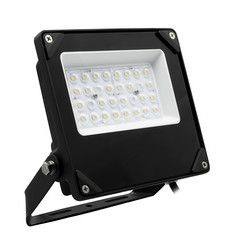 LED Black Slim High Brightness Outdoor Garden Floodlight 240V 20W 4000K Cool White