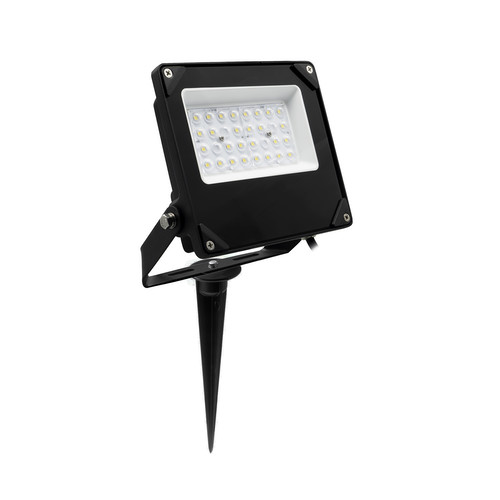 LED Black High Brightness Outdoor Garden Floodlight Spike 240V 20W 4000K Warm White