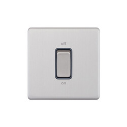 Cooker Switch Screwless DP 45 amp cooker Brushed Stainless