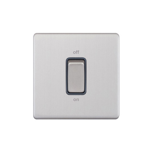 Cooker Switch Screwless DP 45 amp cooker Brushed Stainless