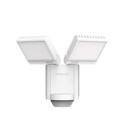 LED Twin Compact Outdoor Garden PIR Floodlight IP65 White 4000K Cool White