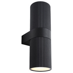 Kyklop Ripple Maxi Up and Down Outdoor Garden Wall 2x15W Black