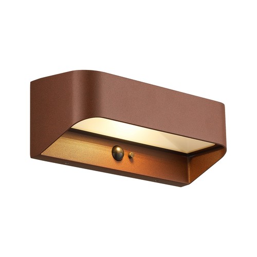 Marcellio Outdoor Sensor & Solar Wall Light Brown 5W 3000K Warm White
